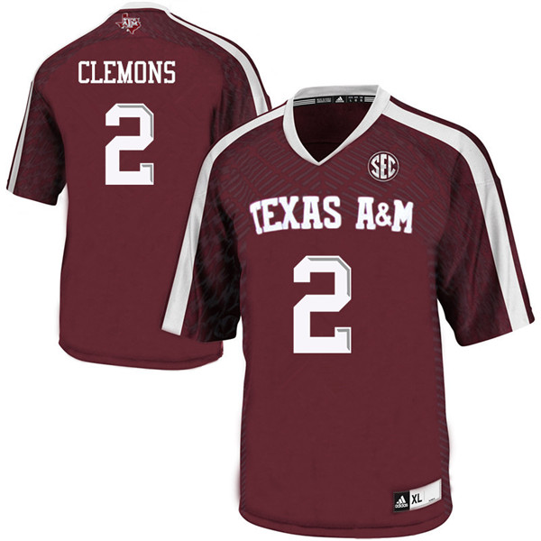Men #2 Michael Clemons Texas A&M Aggies College Football Jerseys Sale-Maroon